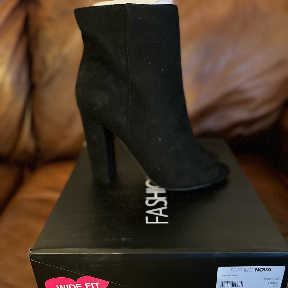 4in Black Peeptoe Bootie